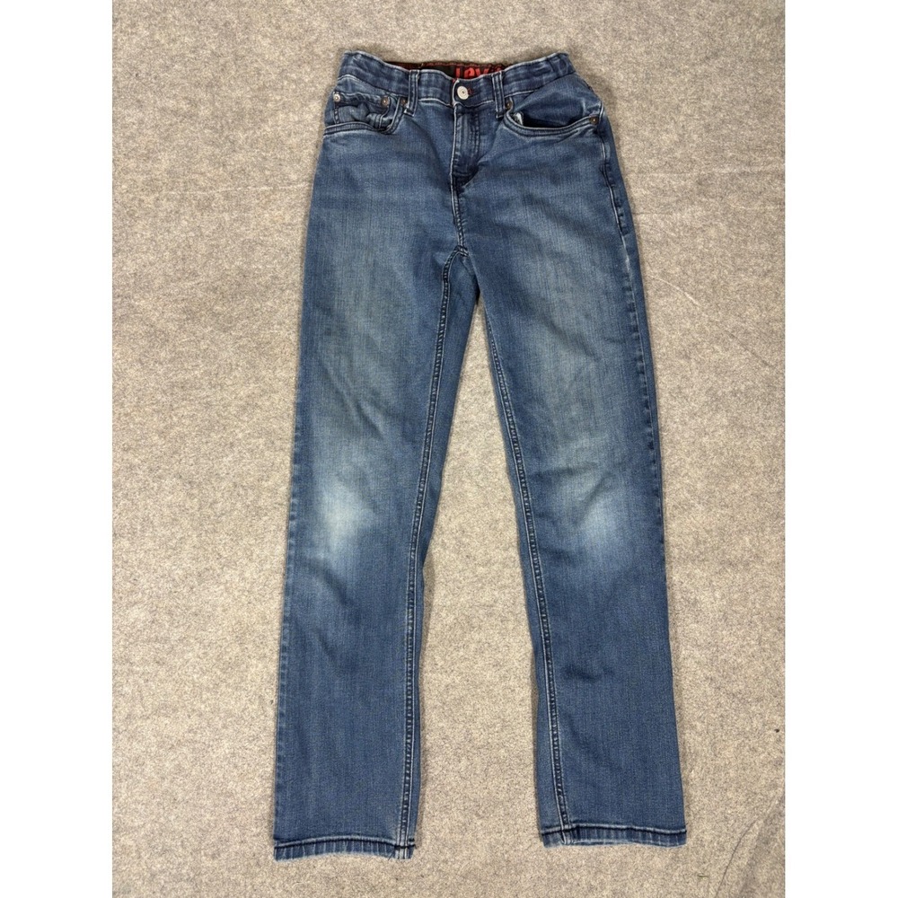 Levis 514 Boys Jeans Size 16 Regular W28 x L30 Medium Wash Straight Fit Stretch